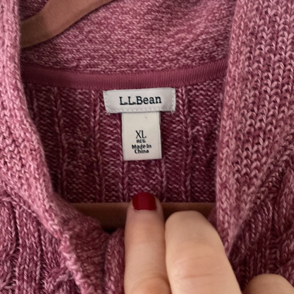 LL Bean 100% Cotton Cable Button Down Sweater XL - Picture 3 of 6